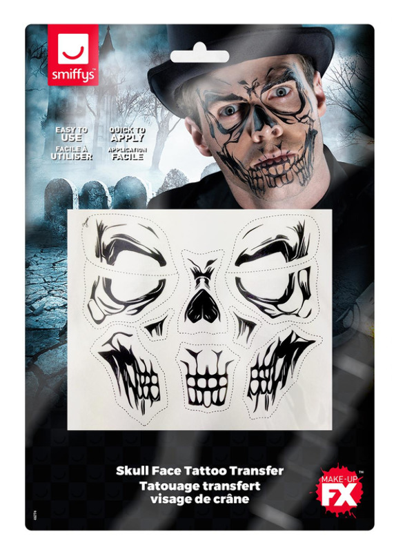 Skull Face Tattoo Transfer Kit