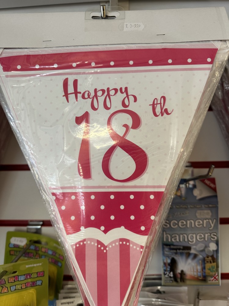 PINK Paper Bunting Banner