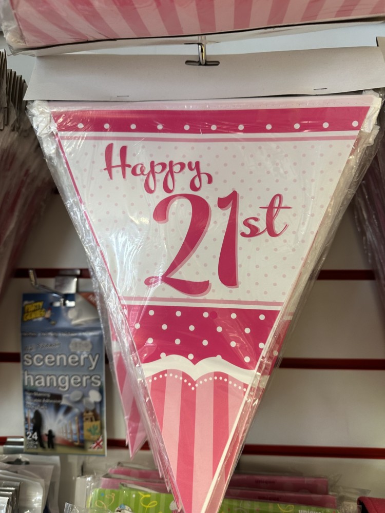 PINK Paper Bunting Banner