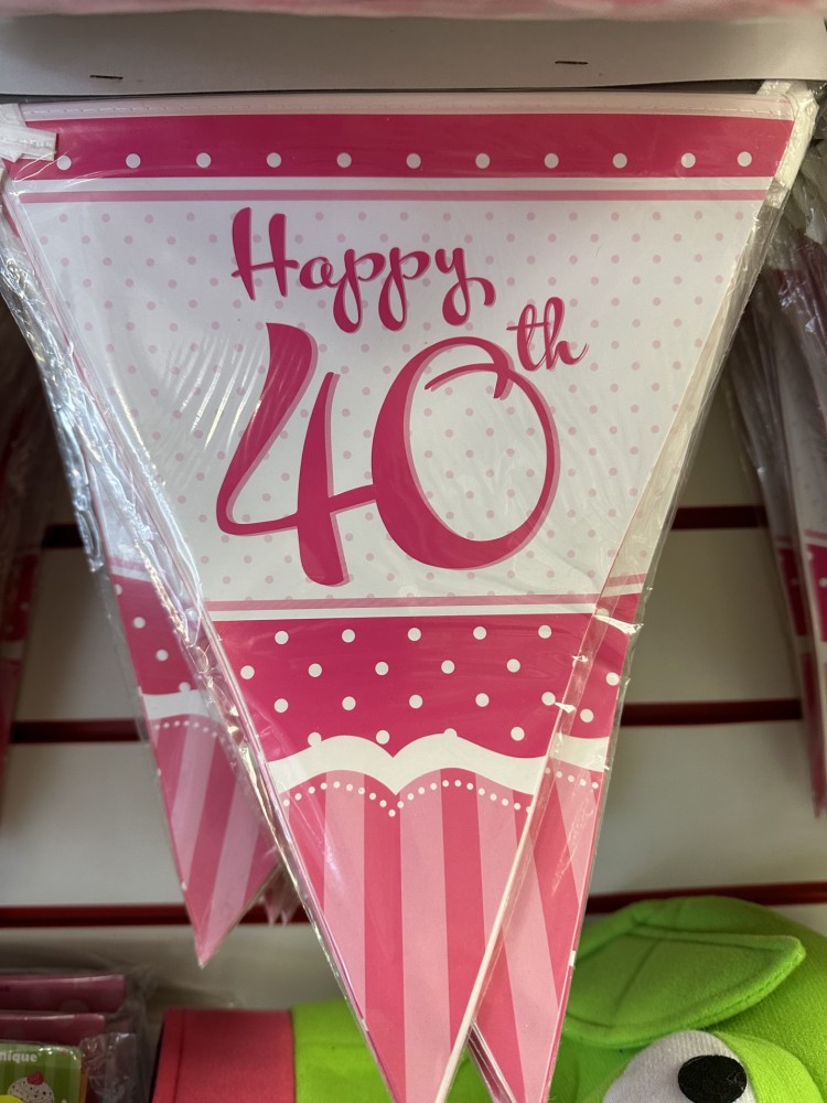 PINK Paper Bunting Banner