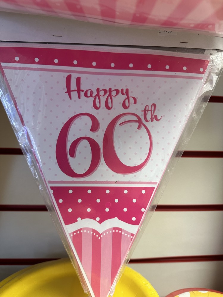 PINK Paper Bunting Banner