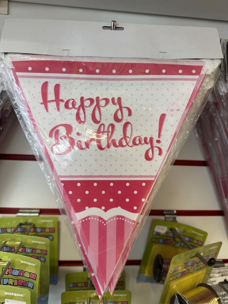 PINK Paper Bunting Banner